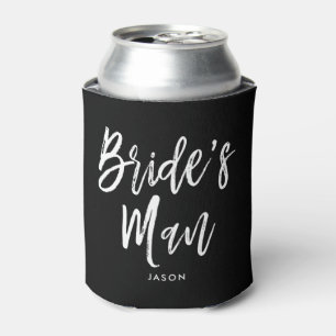 Bride's Man Script Customizable Can Cooler