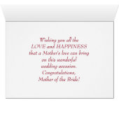 Bride's Mother's Pink Bouquet Cards (Inside Horizontal (Bottom))