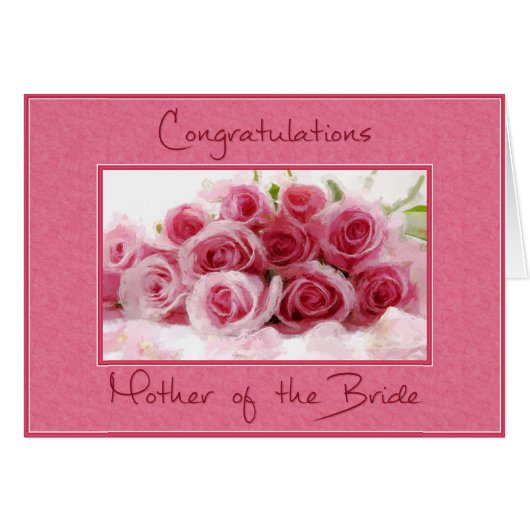 Bride's Mother's Pink Bouquet Cards (Front Horizontal)