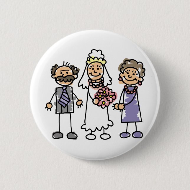 Brides Parents Wedding Day Before Ceremony Pinback Button (Front)