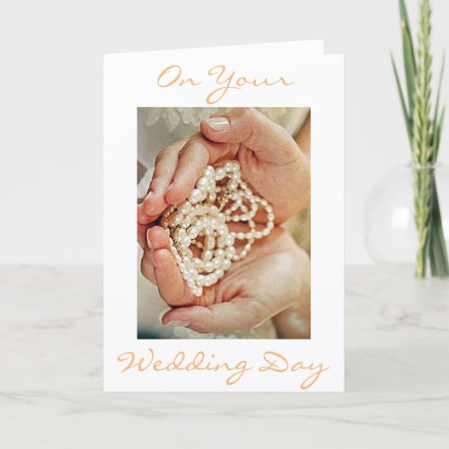 BRIDES PEARLS CONGRATULATIONS ON YOUR WEDDING CARD