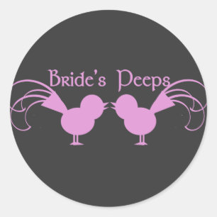 Bride's Peeps/ Pink Classic Round Sticker