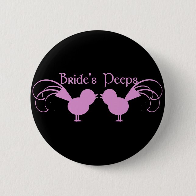 Bride's Peeps/ Pink Pinback Button (Front)