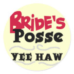 Bride's Posse Bachelorette Party Tshirts Classic Round Sticker