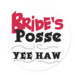 Bride's Posse Bachelorette Party Tshirts Classic Round Sticker