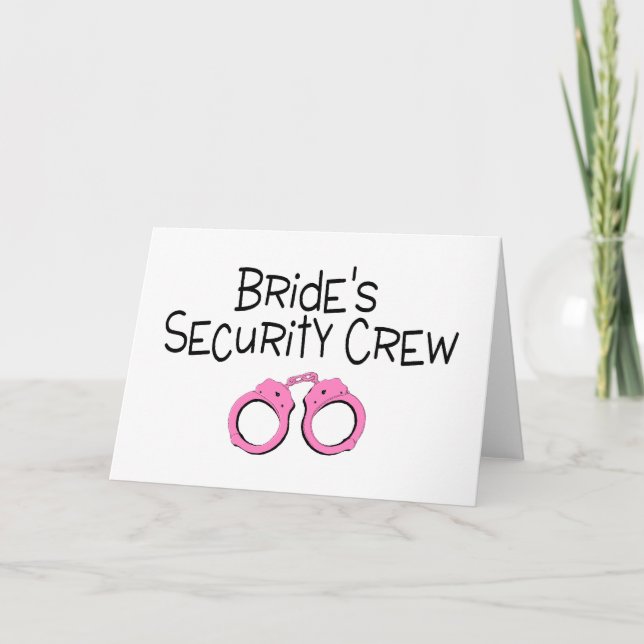 Brides Security Crew Pink Handcuffs Card (Front)