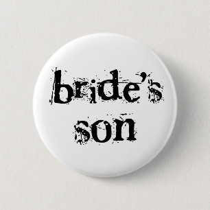 Bride's Son Black Text Button