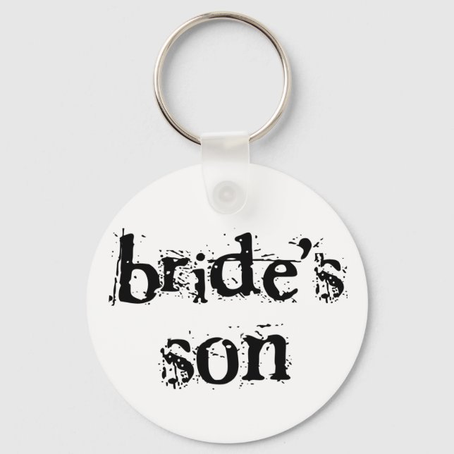 Bride's Son Black Text Keychain (Front)