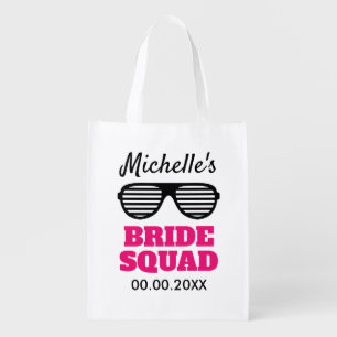 Bride's Squad big reusable grocery shopping bags