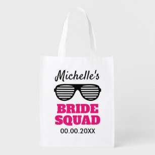Bride's Squad big reusable grocery shopping bags