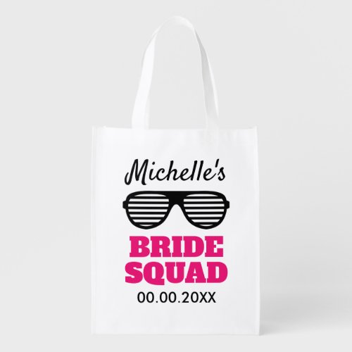 Brides Squad big reusable grocery shopping bags
