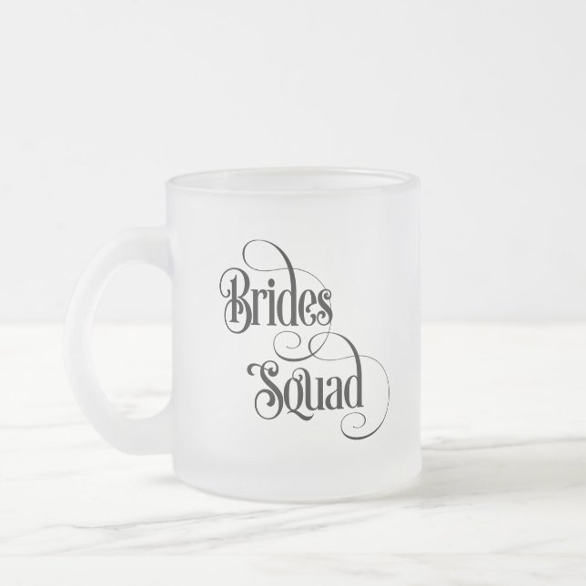 Brides Squad Frosted Glass Coffee Mug (Left)