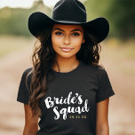Bride's Squad Personalized Bridal Party Tanks<br><div class="desc">Custom bridal party tees and tanks with "Bride's Squad" graphic in a stylish brush script. Personalize it with your wedding date,  wedding hashtag,  names or other custom text. Perfect gift for bride,  bridesmaids and wedding party to wear for the bachelorette party or wedding day!</div>
