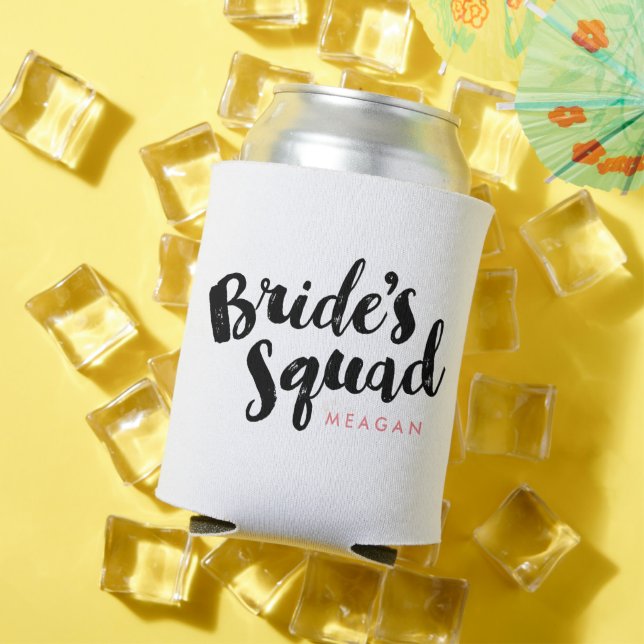 Bride's Squad Personalized Bridesmaid Gifts Can Cooler (In Situ Summer)
