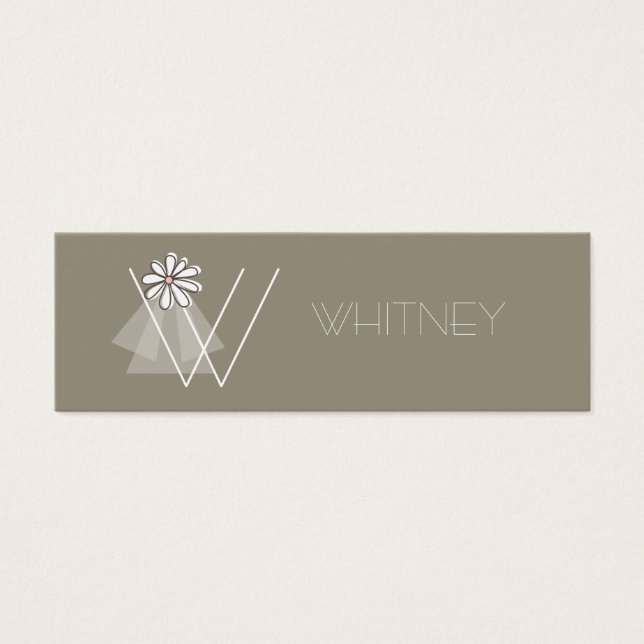 Bride's Veil Daisy Flower Monogram Bridal Gift Tag (Front)