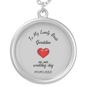 Bride's Wedding Day Keepsake Silver Plated Necklace