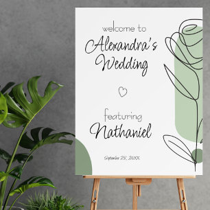 Bride's Wedding Featuring Groom Mint Green Welcome Foam Board