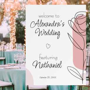 Bride's Wedding Featuring Groom Modern Welcome Foam Board