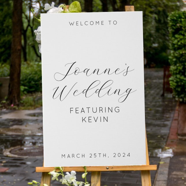 Bride's Wedding Featuring The Groom Funny Ceremony Faux Canvas Print (welcome to Joanne's wedding featuring Kevin funny alternative wedding sign)