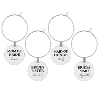 Brides Wedding Party Black And White Name