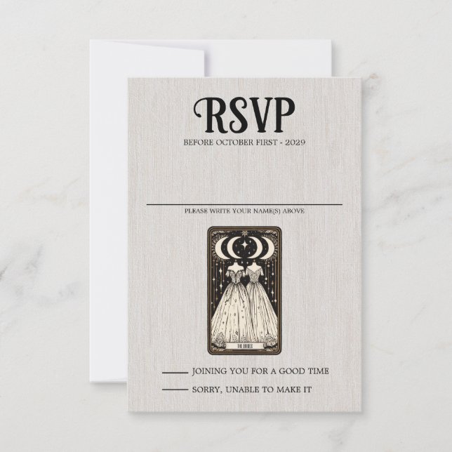 Brides Wedding Tarot RSVP Card (Front)