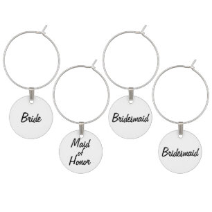 Bride's Wedding Wine Charm Set