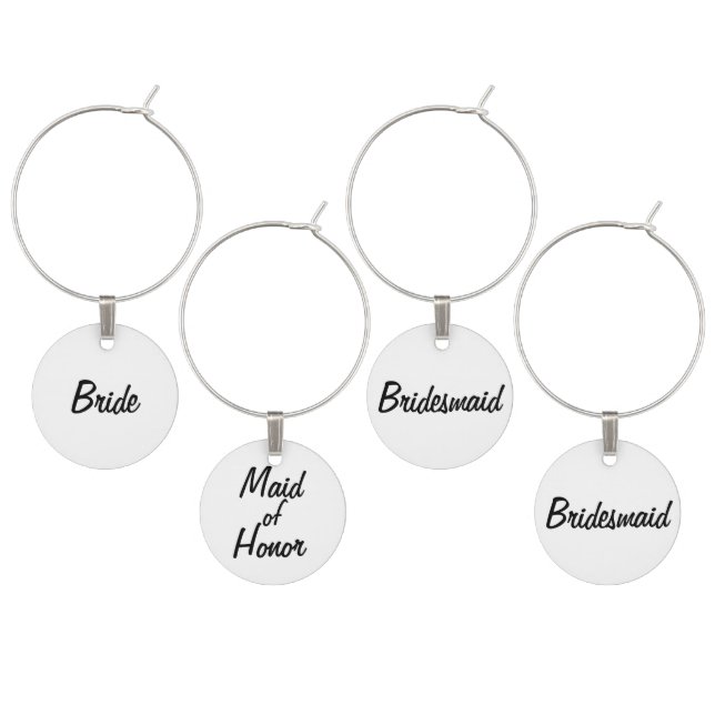 Bride's Wedding Wine Charm Set (Staggered)