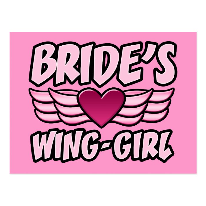 Bride's Wing Girl Bachelorette Party Post Cards