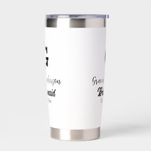 Bridesmaid add name monogram simple minimal modern insulated tumbler