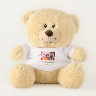 Bridesmaid add picture name cocktail glass coral teddy bear
