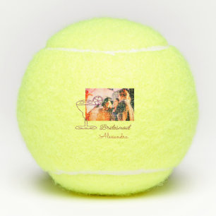 Bridesmaid add picture name cocktail glass coral tennis balls