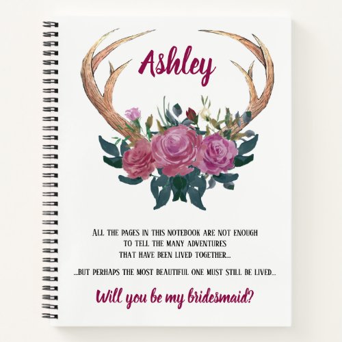 Bridesmaid alternative proposal  antler notebook