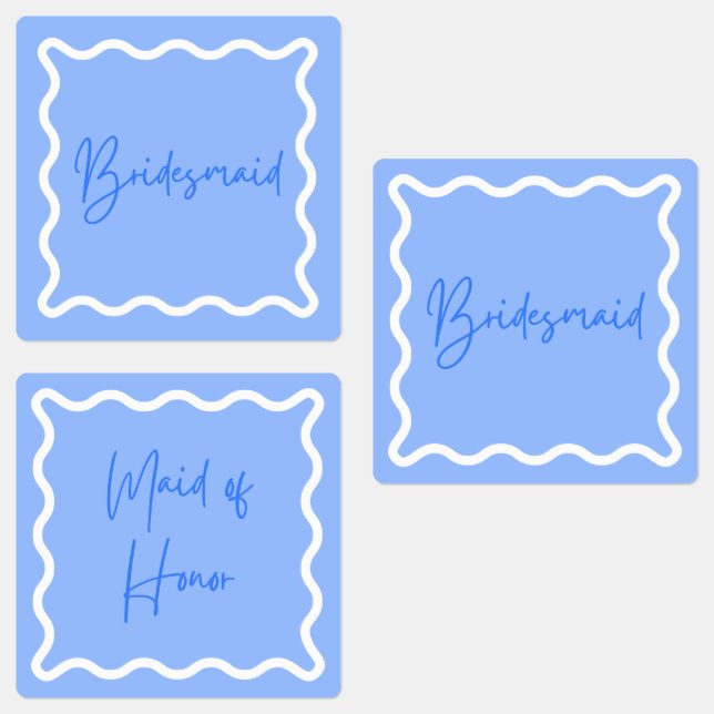 Bridesmaid and Maid of Honor Blue Labels (Group)