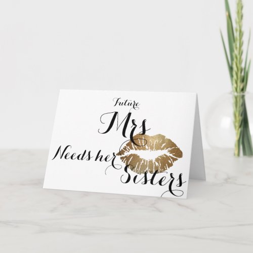 Bridesmaid ask card _ gold kiss