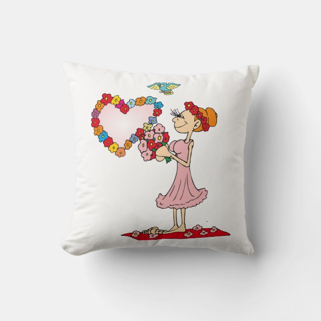 Bridesmaid at the weddin throw pillow (Front)