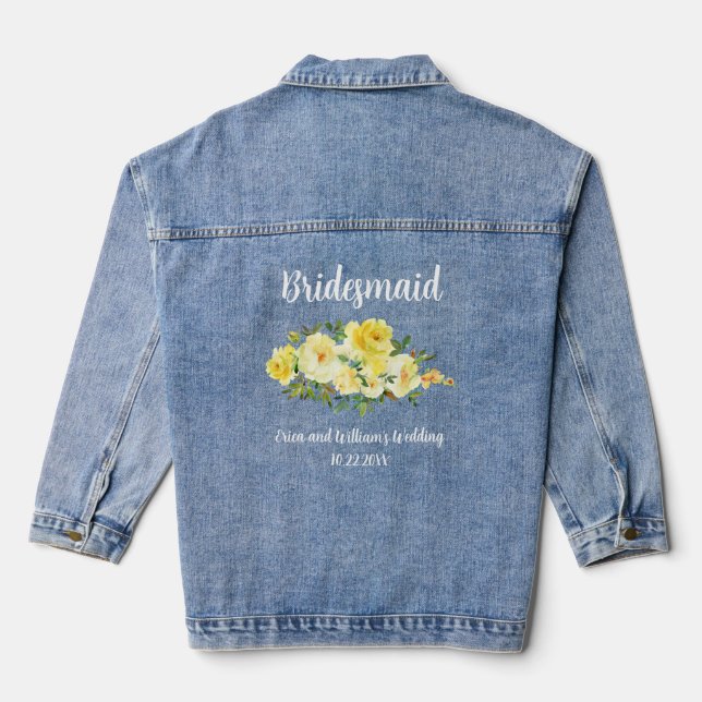 Bridesmaid Bachelorette Favors Denim Jacket (Back)