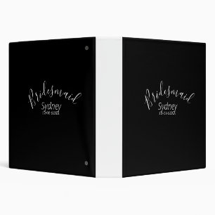 Bridesmaid bachelorette party add name modern  3 ring binder