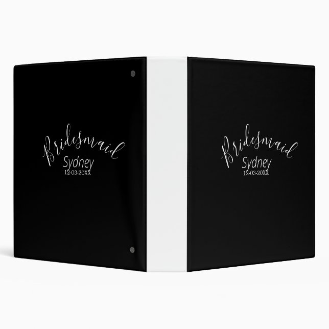 Bridesmaid bachelorette party add name modern  3 ring binder (Background)