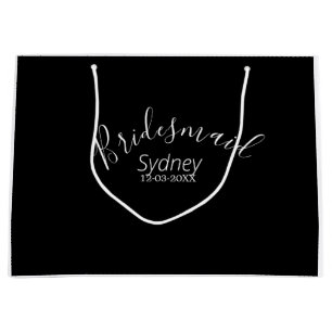 Bridesmaid bachelorette party add name modern  large gift bag