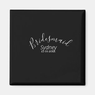 Bridesmaid bachelorette party add name modern magnet