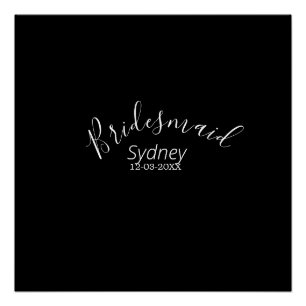 Bridesmaid bachelorette party add name modern poster