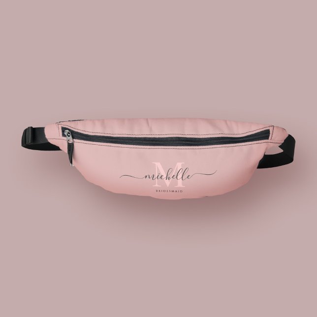 Bridesmaid Bachelorette Party Monogram Pink Fanny Pack (Bridesmaid Bachelorette Bridal Monogram Pink Fanny Pack
)