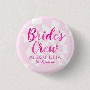 Bridesmaid Bachelorette Party Personalized Pink Button