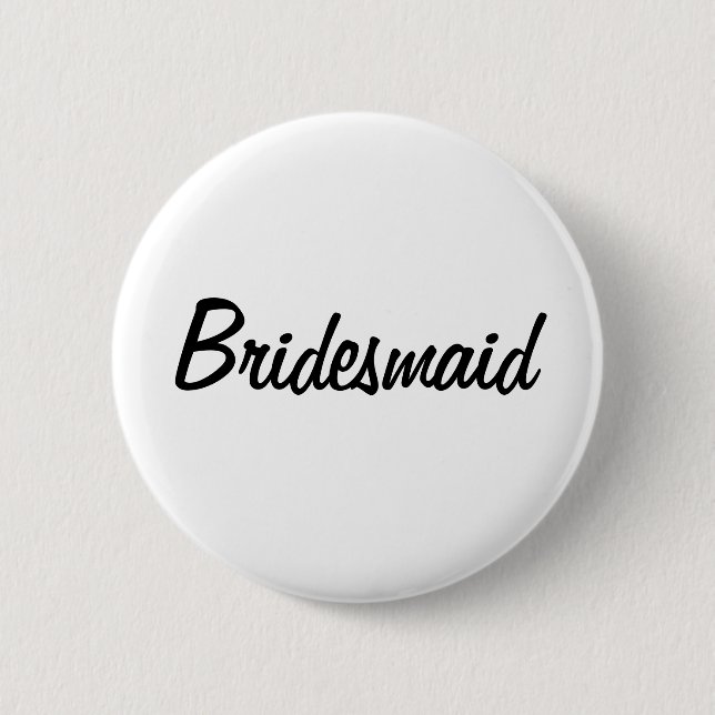 Bridesmaid Badge Pinback Button (Front)