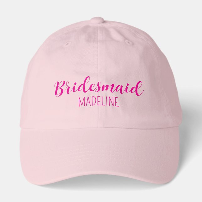 Bridesmaid Baseball Cap with Name (Front)
