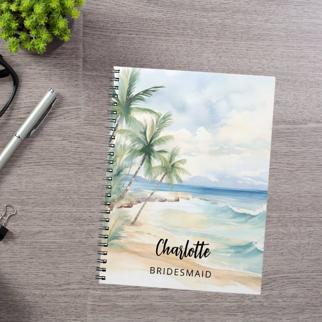 Bridesmaid beach wedding notebook (Creator Uploaded)
