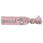 Bridesmaid Black On Pink Elastic Hair Tie (Right)