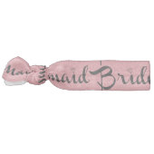 Bridesmaid Black On Pink Elastic Hair Tie (Left)