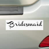 Bridesmaid Black on White Bumper Sticker (On Car)