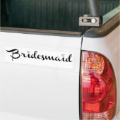 Bridesmaid Black on White Bumper Sticker (On Truck)